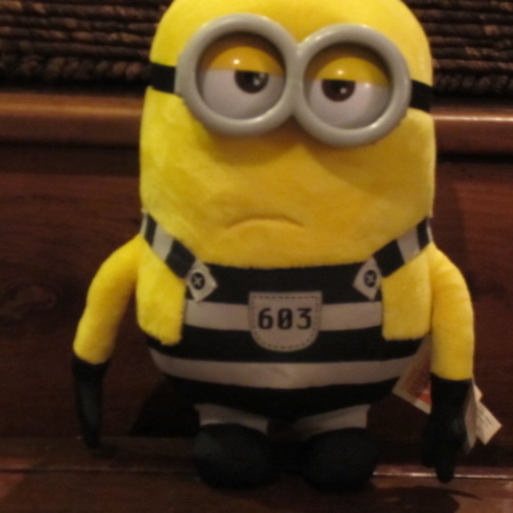 dispicableme3 minion laughing plush toy.[prisoner outfit]